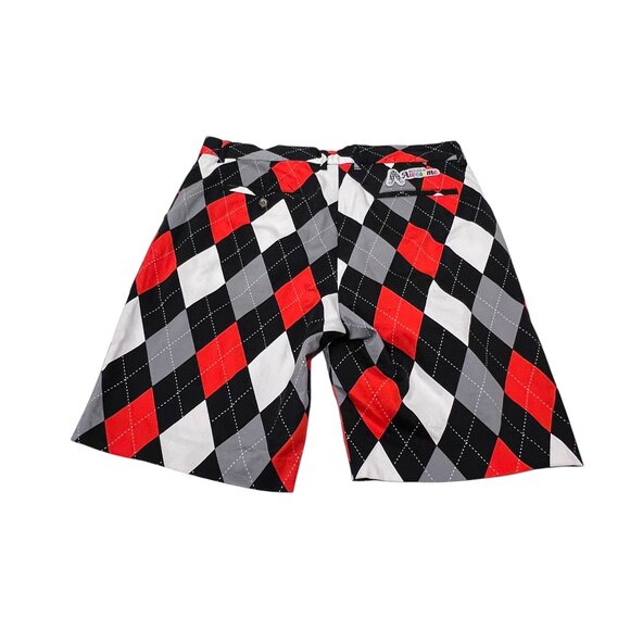 Royal & Awesome Diamonds in the Rough Golf Shorts, Red, Black, 36 - Picture 7 of 8